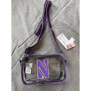 NWT FOCO Clear Purple North Western N Wildcats Viking Football Shoulder Bag NWT